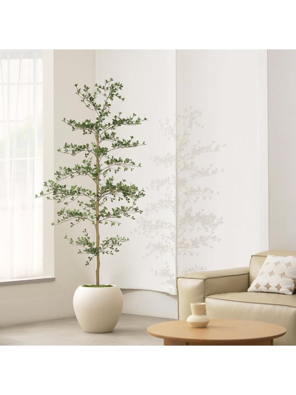 7ft Black Olive Tree with Natural Trunk & Lifelike Leaves - Indoor/Outdoor Decor - Picture 5 of 7